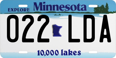 MN license plate 022LDA