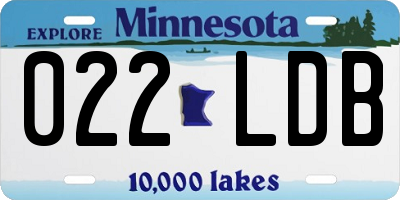 MN license plate 022LDB