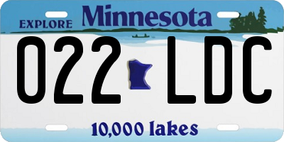 MN license plate 022LDC