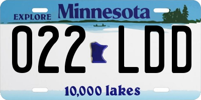 MN license plate 022LDD