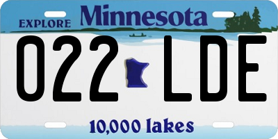MN license plate 022LDE