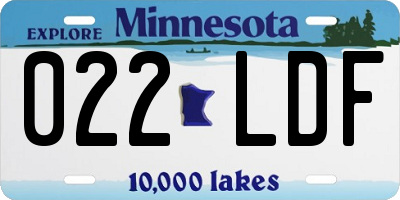 MN license plate 022LDF