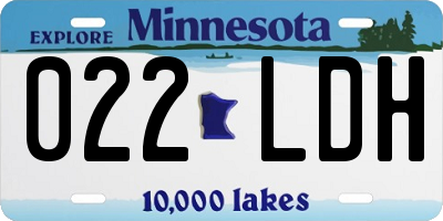 MN license plate 022LDH