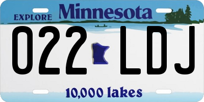MN license plate 022LDJ