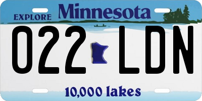 MN license plate 022LDN
