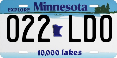 MN license plate 022LDO