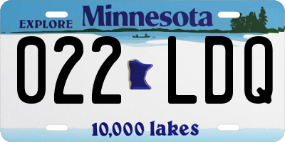 MN license plate 022LDQ