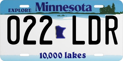 MN license plate 022LDR