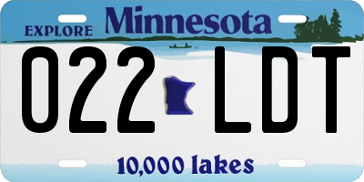 MN license plate 022LDT