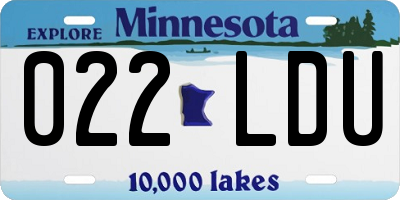 MN license plate 022LDU