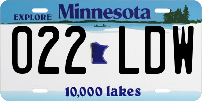 MN license plate 022LDW