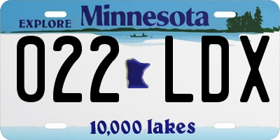 MN license plate 022LDX