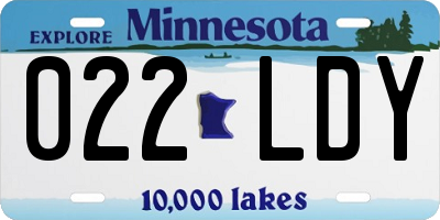 MN license plate 022LDY