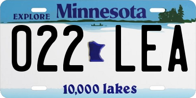 MN license plate 022LEA