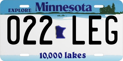 MN license plate 022LEG