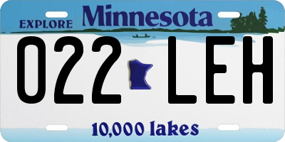 MN license plate 022LEH