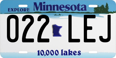 MN license plate 022LEJ