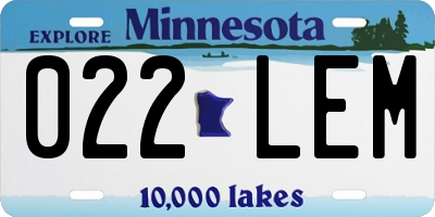 MN license plate 022LEM