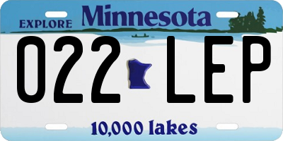 MN license plate 022LEP