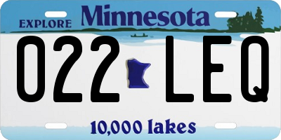 MN license plate 022LEQ