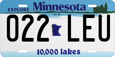 MN license plate 022LEU
