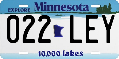 MN license plate 022LEY