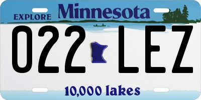 MN license plate 022LEZ