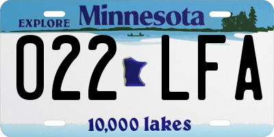 MN license plate 022LFA