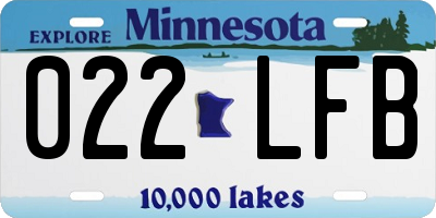 MN license plate 022LFB