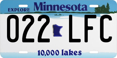 MN license plate 022LFC