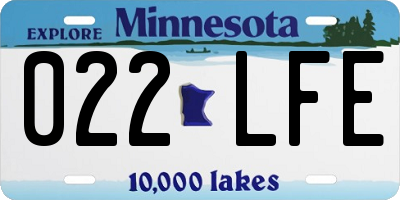 MN license plate 022LFE