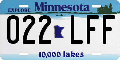 MN license plate 022LFF