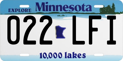 MN license plate 022LFI