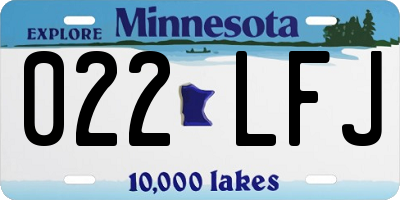 MN license plate 022LFJ