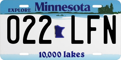 MN license plate 022LFN