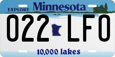MN license plate 022LFO