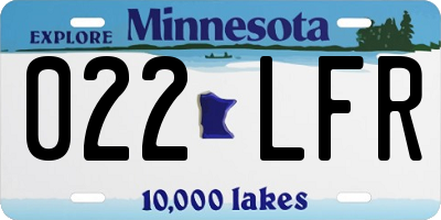 MN license plate 022LFR