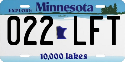 MN license plate 022LFT