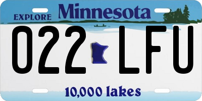 MN license plate 022LFU