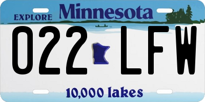 MN license plate 022LFW