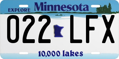 MN license plate 022LFX