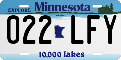 MN license plate 022LFY