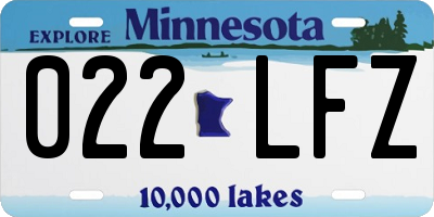 MN license plate 022LFZ