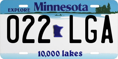 MN license plate 022LGA