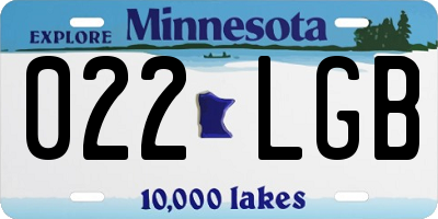 MN license plate 022LGB