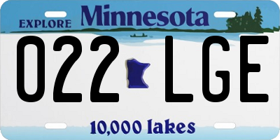 MN license plate 022LGE