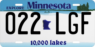 MN license plate 022LGF