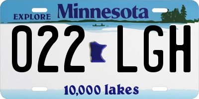 MN license plate 022LGH