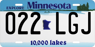 MN license plate 022LGJ