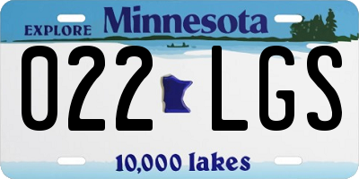 MN license plate 022LGS